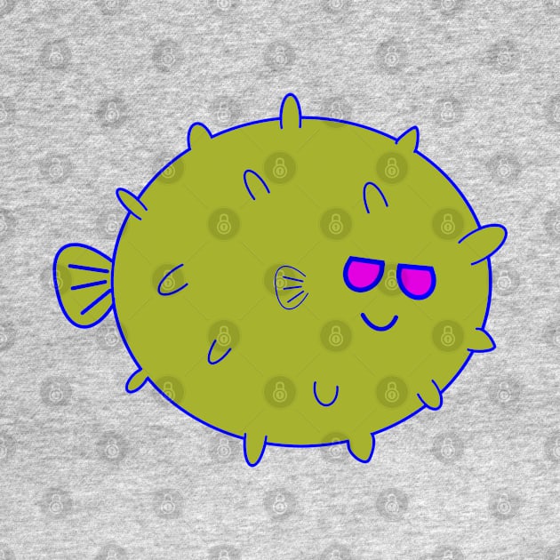 Kawaii Cute Smiley Pufferfish, Pufferfish Lover by vystudio